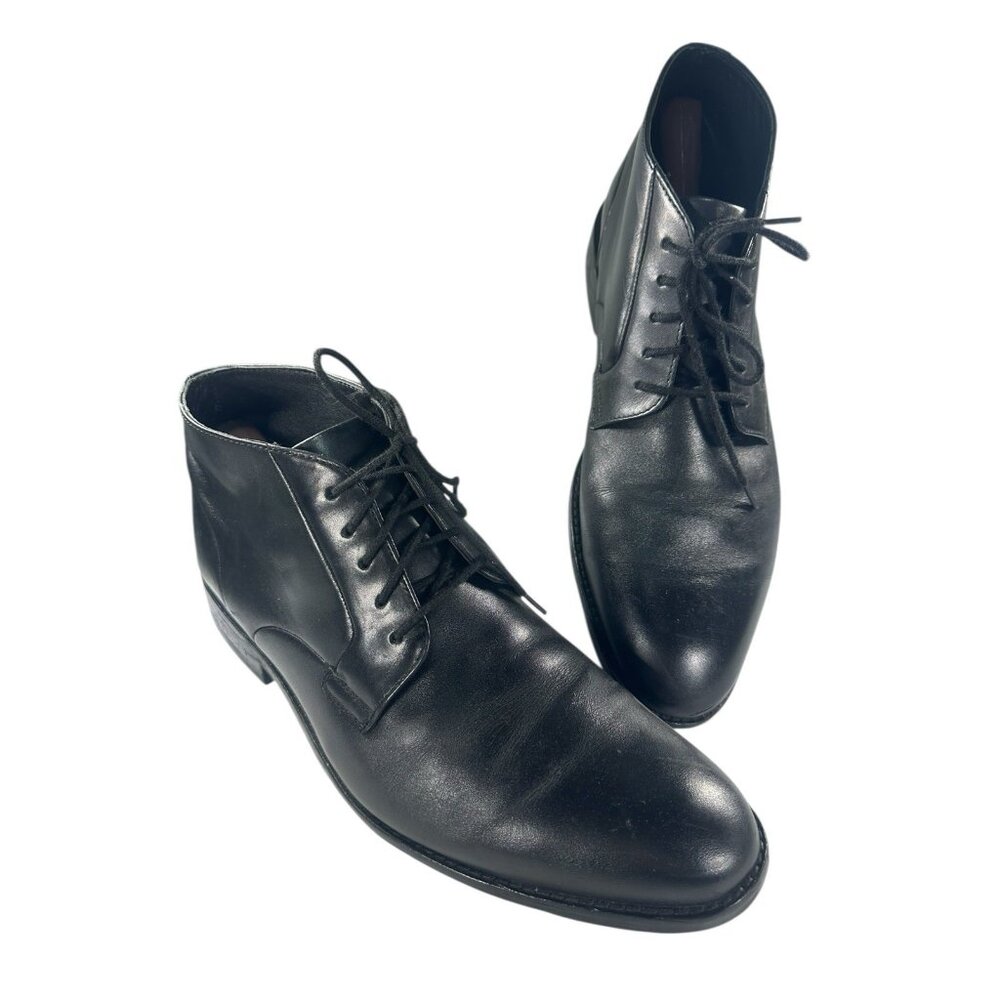 Bostonian Men's Boots Size 9.5 M Black Chukka Lace Up Leather Shoes